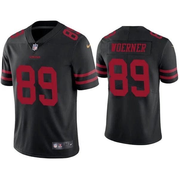 Men San Francisco 49ers #89 Charlie Woerner Nike Black Vapor Limited NFL Jersey
